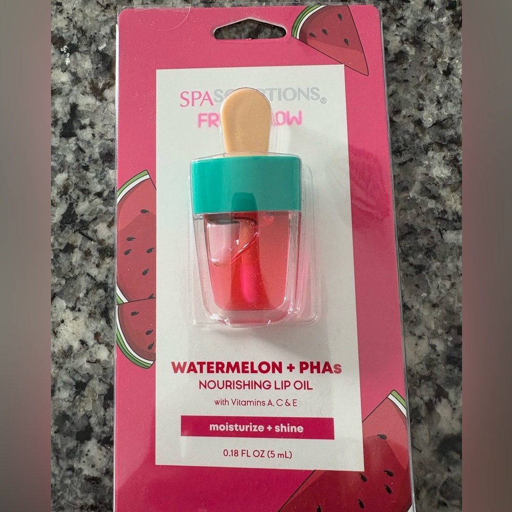 New in package- SpaScriptions fruit glow nourishing lip oil, watermelon